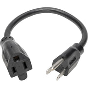 Tripp Lite 1ft Power Cord Extension Cable 5-15P to 5-15R 13A 16AWG 1' - P024-001-13A