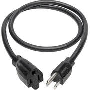 Tripp Lite 3ft Power Cord Extension Cable 5-15P to 5-15R Heavy Duty 15A 14AWG 3' - P024-003