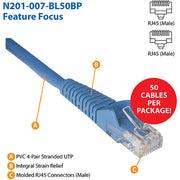 Tripp Lite series N201-007-BL50BP Cat.6 UTP Patch Network Cable - N201-007-BL50BP