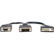 Tripp Lite 6in DVI Digital Y Splitter Cable DVI-I M to DVI-D F and HD15 F 6" - P564-06N-DV
