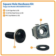 Tripp Lite by Eaton Square Hole Hardware Kit (Includes 50 Pcs 12-24 Screws and Washers.) - SRCAGENUTS1224