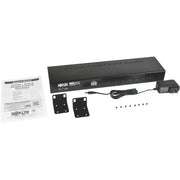 Tripp Lite by Eaton 8-Port 1U Rackmount DVI / USB KVM Switch with Audio and 2-Port USB Hub - B043-DUA8-SL