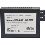 Tripp Lite by Eaton 10/100 SC Multimode Media Converter, 550M, 850nm - N784-001-SC-MM