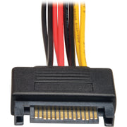 Tripp Lite by Eaton 15-Pin Serial ATA (SATA) Power Y Splitter Cable Adapter, Male / Female, 6" - P947-06N-2P15