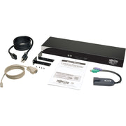 Tripp Lite by Eaton 8-Port NetCommander 1U Rackmount Cat5 KVM Switch with PS2 to USB Input Adapter - B072-008-1A