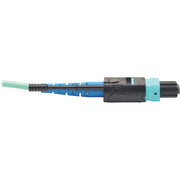 Tripp Lite by Eaton 3M MTP / MPO Patch Cable, 24 Fiber, 100GbE Aqua OM3 Plenum - N846-03M-24-P