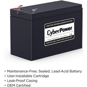 CyberPower RB1270B UPS Replacement Battery Cartridge 18-Month Warranty - RB1270B