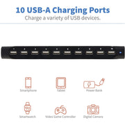 Tripp Lite by Eaton 10-Port USB Charger with Built-In Storage - U280-010-ST