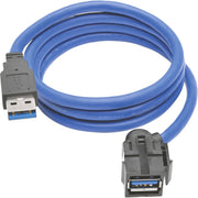 Tripp Lite by Eaton USB 3.0 SuperSpeed Keystone Jack Type-A Extension Cable (M/F), 3 ft