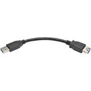 Tripp Lite series USB 3.0 SuperSpeed Type-A Extension Cable (M/F), Black, 6 in.