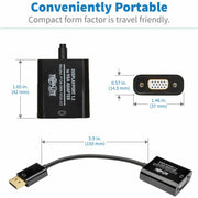 Tripp Lite 6in DisplayPort to VGA Adapter Active Converter DP to VGA M/F DPort 1.2 6" - P134-06N-VGA-V2