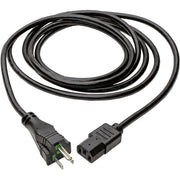 Tripp Lite 15ft Computer Power Cord Hospital Medical Cable 5-15P to C13 10A 18AWG 15' - P006-015-HG10