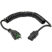 Tripp Lite 8ft Computer Power Cord Coiled Hospital Medical Cable 5-15P to C13 10A 18AWG 8' - P006-C08-HG10