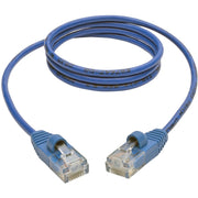 Tripp Lite by Eaton Cat5e 350 MHz Snagless Molded Slim UTP Patch Cable (RJ45 M/M), Blue, 3ft - N001-S03-BL