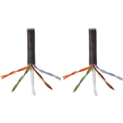 Tripp Lite by Eaton Cat5e 350 MHz Bulk Solid-Core Plenum-Rated PVC Cable, Black, 1000 ft - N024-01K-BK