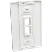 Tripp Lite by Eaton 2-Port Single-Gang Universal Keystone Wallplate, White - N080-102