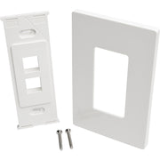 Tripp Lite by Eaton 2-Port Single-Gang Universal Keystone Wallplate, White - N080-102