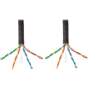 Tripp Lite by Eaton Cat6 Gigabit Bulk Solid-Core PVC Cable, Black, 1000 ft - N222-01K-BK