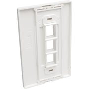 Tripp Lite by Eaton 3-Port Single-Gang Universal Keystone Wallplate, White - N080-103