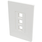 Tripp Lite by Eaton 3-Port Single-Gang Universal Keystone Wallplate, White