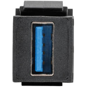 Tripp Lite by Eaton USB 3.0 All-in-One Keystone/Panel Mount Coupler (F/F), Black - U325-000-KP-BK