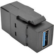 Tripp Lite by Eaton USB 3.0 All-in-One Keystone/Panel Mount Coupler (F/F), Black - U325-000-KP-BK