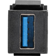 Tripp Lite by Eaton USB 3.0 All-in-One Keystone/Panel Mount Coupler (F/F), Black - U325-000-KP-BK