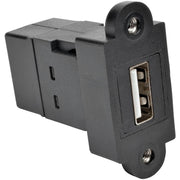 Tripp Lite by Eaton USB 2.0 All-in-One Keystone/Panel Mount Coupler (F/F), Black - U060-000-KP-BK