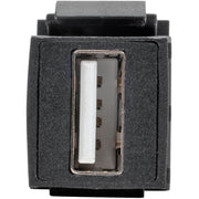 Tripp Lite by Eaton USB 2.0 All-in-One Keystone/Panel Mount Coupler (F/F), Black - U060-000-KP-BK