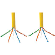 Tripp Lite by Eaton Cat6 Gigabit Bulk Solid-Core PVC Cable, Yellow, 1000 ft - N222-01K-YW