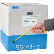 Tripp Lite by Eaton Cat6 Gigabit Bulk Solid-Core PVC Cable, Yellow, 1000 ft - N222-01K-YW