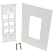 Tripp Lite by Eaton 6-Port Single-Gang Universal Keystone Wallplate, White - N080-106