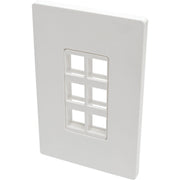 Tripp Lite by Eaton 6-Port Single-Gang Universal Keystone Wallplate, White