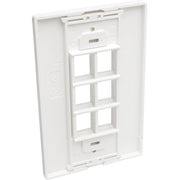 Tripp Lite by Eaton 6-Port Single-Gang Universal Keystone Wallplate, White - N080-106