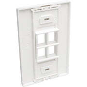 Tripp Lite by Eaton 4-Port Single-Gang Universal Keystone Wallplate, White - N080-104