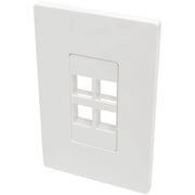 Tripp Lite by Eaton 4-Port Single-Gang Universal Keystone Wallplate, White