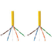 Tripp Lite by Eaton Cat5e 350 MHz Bulk Solid-Core PVC Cable, Yellow, 1000 ft - N022-01K-YW
