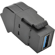 Tripp Lite by Eaton USB 3.0 All-in-One Keystone/Panel Mount Angled Coupler (F/F), Black - U325-000-KPA-BK