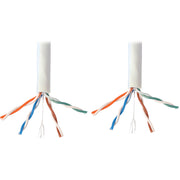Tripp Lite by Eaton Cat6 Gigabit Bulk Solid-Core Plenum-Rated PVC Cable, White, 1000 ft - N224-01K-WH