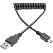 Tripp Lite series USB 2.0 Hi-Speed A to Mini-B Coiled Cable (M/M), 6 ft