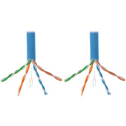 Tripp Lite series Cat6 Gigabit Bulk Stranded 24AWG CMR PVC Cable, Blue, 1000 ft - N220-01K-BL