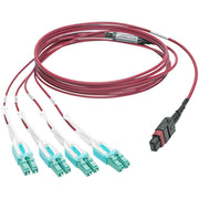 Tripp Lite by Eaton N845-01M-8L-MG MTP/MPO to 8xLC Fan-Out Patch Cable, Magenta, 1 m - N845-01M-8L-MG