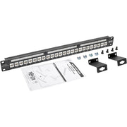 Tripp Lite by Eaton N254-024-6AD 24-Port 1U Rack-Mount Cat6a Feedthrough Patch Panel - N254-024-6AD