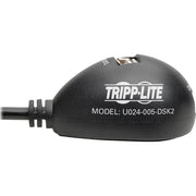 Tripp Lite by Eaton 2-Port USB 2.0 Hi-Speed Desktop Extension Cable (M/2xF), 5 ft - U024-005-DSK2