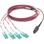 Tripp Lite by Eaton N845-03M-8L-MG MTP/MPO to 8xLC Fan-Out Patch Cable, Magenta, 3 m - N845-03M-8L-MG