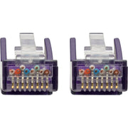 Tripp Lite by Eaton Cat6 Gigabit Snagless Molded UTP Patch Cable (RJ45 M/M), Purple, 2 ft - N201-002-PU