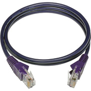 Tripp Lite by Eaton Cat5e 350 MHz Snagless Molded UTP Patch Cable (RJ45 M/M), Purple, 3 ft - N001-003-PU