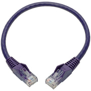 Tripp Lite by Eaton Cat6 Gigabit Snagless Molded UTP Patch Cable (RJ45 M/M), Purple, 1 ft - N201-001-PU