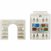 Tripp Lite by Eaton Cat6a 110-Style Punchdown RJ45 Keystone Jack, White, TAA - N238-001-WH-6A