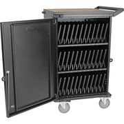 Tripp Lite by Eaton CSCXS36AC 36-Device AC Charging Station Cart, 230V, Schuko Plug and Outlets - 4 Casters - Steel - 28" (710.40 mm) Width x 22.1" (561.30 mm) Depth x 42.3" (1074.50 mm) Height - Black - For 36 Devices